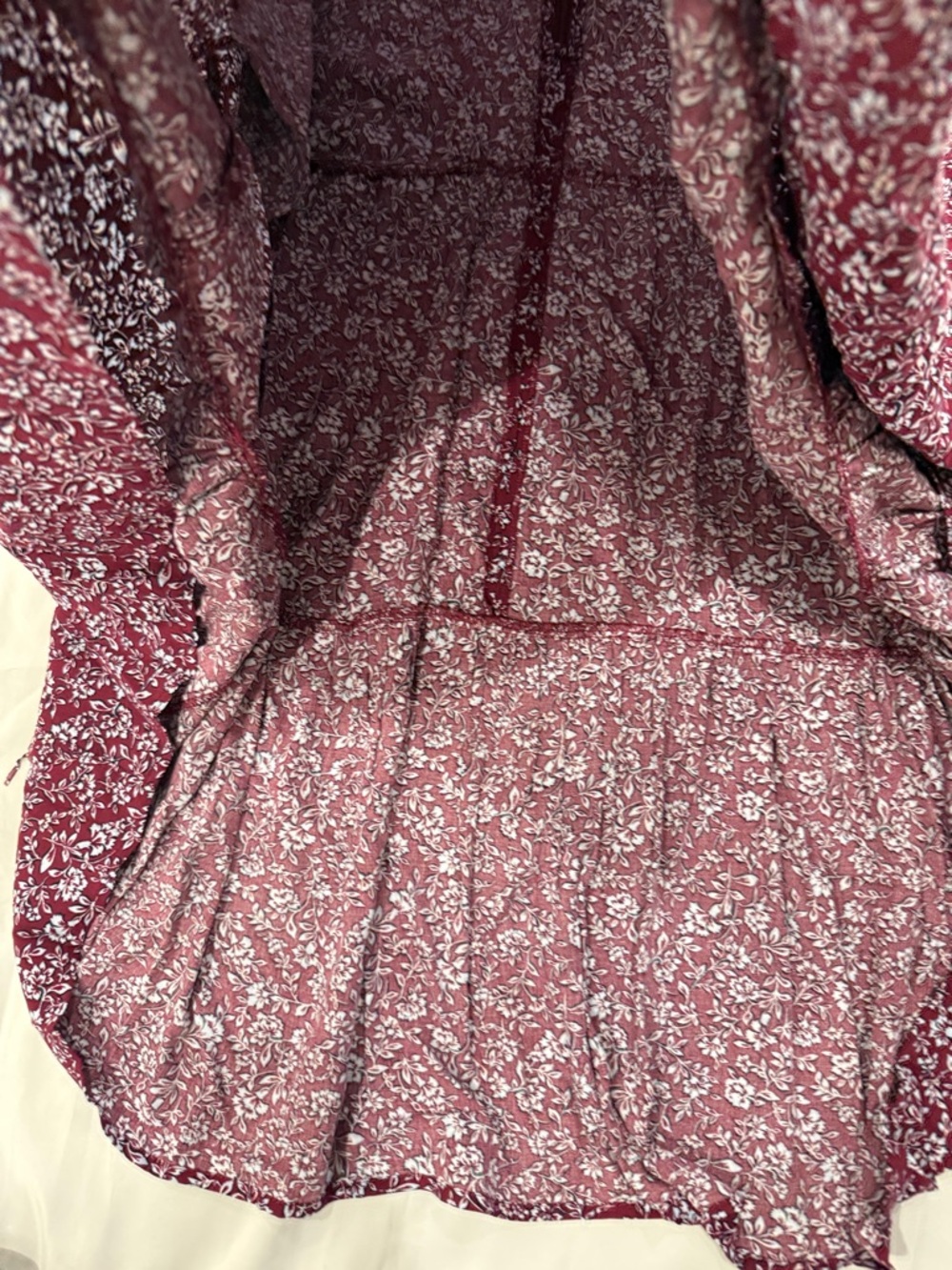 J Crew Factory Burgundy Midi Dress with Tiers—XL - Picture 11 of 14